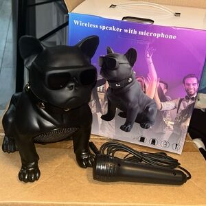 Black Bulldog Wireless Speaker with Microphone